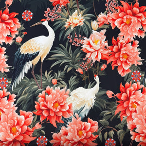 JAPANESE CRANE - AVALANA VISCOSE JERSEY BY STOF OF DENMARK