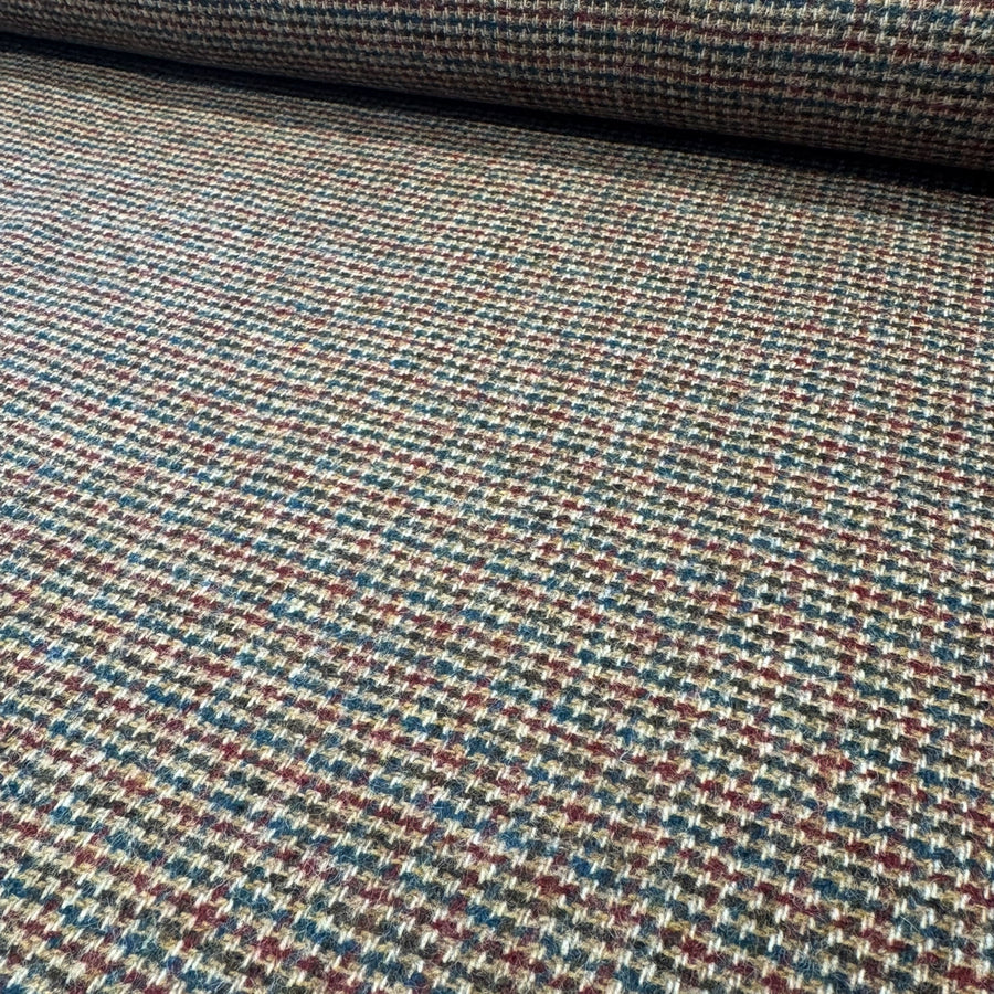 HERRINGBONE WINDOW PAIN CHECK 
WORSTED WOOL - ABRAHAM MOON 
100% WOOL 
THE DRESSMAKER FABRICS 
DESIGNER DEADSTOCK