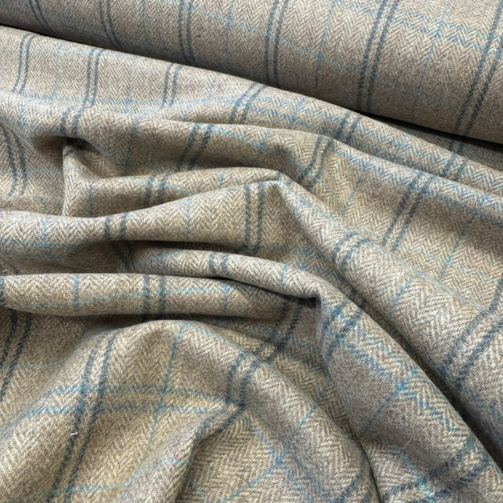 HERRINGBONE WINDOW PAIN CHECK 
WORSTED WOOL - ABRAHAM MOON 
100% WOOL 
THE DRESSMAKER FABRICS 