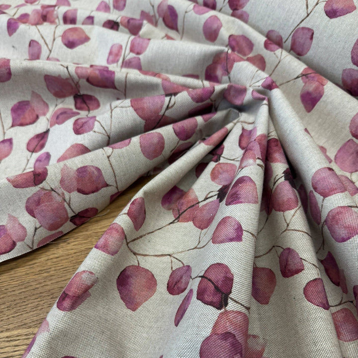 PINK EUCALYPTUS 
LINEN LOOK 
the dressmaker fabrics 
HEAVY COTTON 
100% COTTON
150cm WIDE
