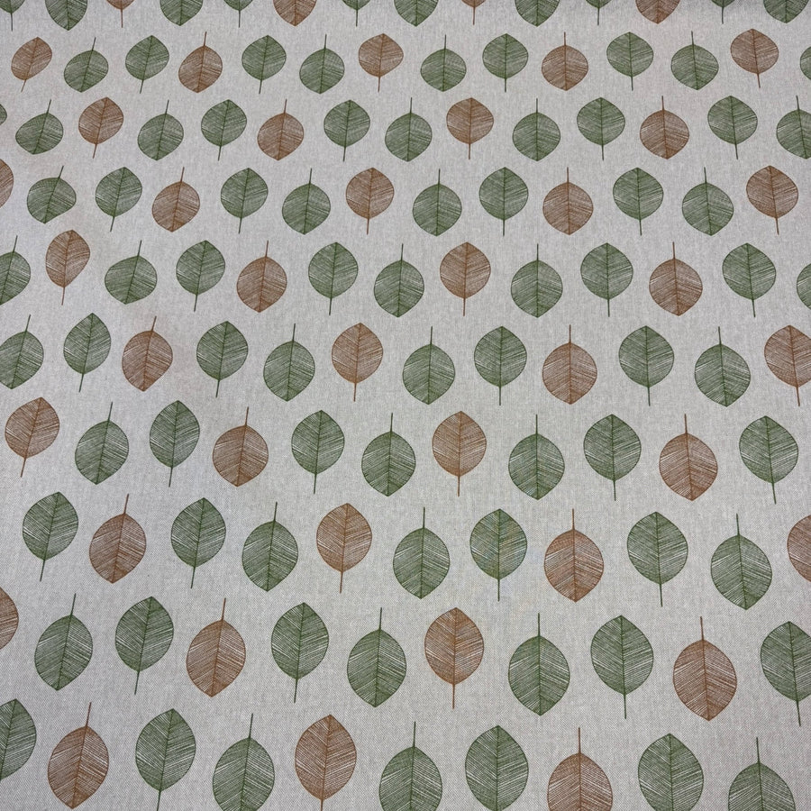 LEAVES GREEN & BROWN 
LINEN LOOK 
the dressmaker fabrics 
HEAVY COTTON 
100% COTTON
150cm WIDE