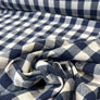 GINGHAM CHECK -  NAVY - PREMIUM INDIAN HEAVY COTTON