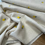 LINEN BLEND VISCOSE LINEN 
EMBROIDERED LEMONS FRUIT 
DRAPEY FLOATY FABRIC 
NATURAL FIBRE 
FABRIC GODMOTHER 
THE DRESSMAKER FABRICS 
SEWING BEE 