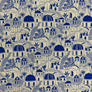 GRECIAN BLUES - SANTORINI STROLL - 100% VISCOSE CHALLIS