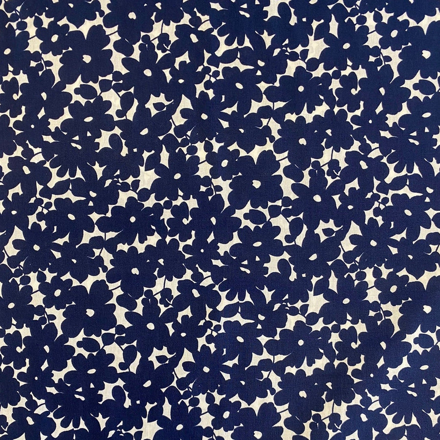 SILHOUETTE BLOOM - NAVY COTTON POPLIN  100% COTTON