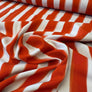 VISCOSE CHALLIS BLOOD ORANGE STRIPE 
RALPH LAUREN ZARA BARBOUR PAUL SMITH 
LAURA ASHLEY 
DESIGNER DEADSTOCK 
THE DRESSMAKER FABRICS 
DRESSMAKING 
COTTON POPLIN FABRIC 
