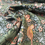 WILLIAM MORRIS STRAWBERRY THIEF DIGITAL PRINTED VELVET. FOREST GREEN. THE DRESSMAKER FABRICS. UPHOLSTRY CURTAINS FURNISHINGS 