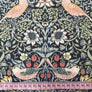 WILLIAM MORRIS STRAWBERRY THIEF DIGITAL PRINTED VELVET. BLACK. THE DRESSMAKER FABRICS. UPHOLSTRY CURTAINS FURNISHINGS 