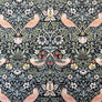 WILLIAM MORRIS STRAWBERRY THIEF DIGITAL PRINTED VELVET. BLACK. THE DRESSMAKER FABRICS. UPHOLSTRY CURTAINS FURNISHINGS 