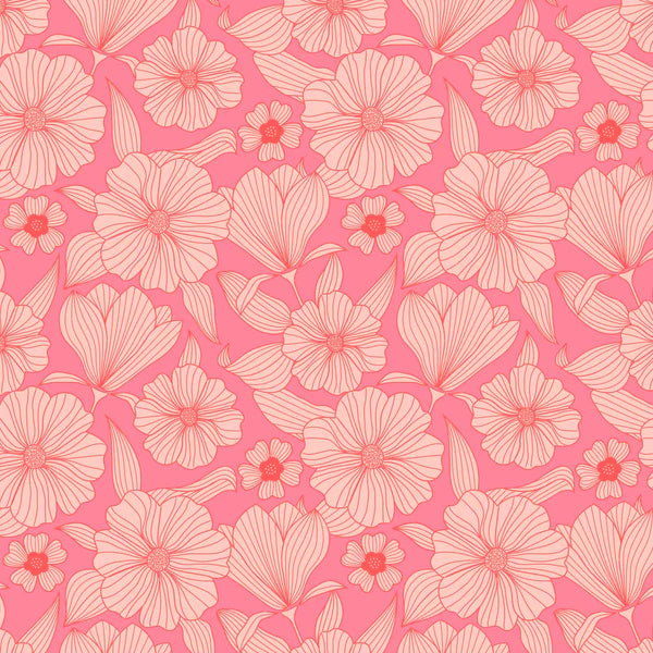 CRAFTY PIE BROGAN ALLARD
VISCOSE CHALLIS 
COTTON VISCOSE LINE FLOWER 
FLOWER CHILD PINK 
THE DRESSMAKER FABRICS 
SEWING BEE 