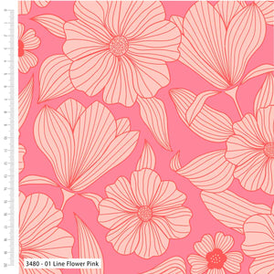 CRAFTY PIE BROGAN ALLARD
VISCOSE CHALLIS 
COTTON VISCOSE LINE FLOWER 
FLOWER CHILD PINK 
THE DRESSMAKER FABRICS 
SEWING BEE 