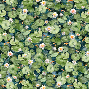 KOI POND DIGITAL PRINT 
CLINT EAGER 
THE DRESSMAKER FABRICS 
QUILTING QUILTERS PATCHWORK 
FISH 
