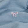 LIGHT WEIGHT DENIM 
EMBROIDED CHAMBREY PNK BOW TIES 
DRAPEY FLOATY FABRIC 
NATURAL FIBRE 
FABRIC GODMOTHER 
THE DRESSMAKER FABRICS 
SEWING BEE 