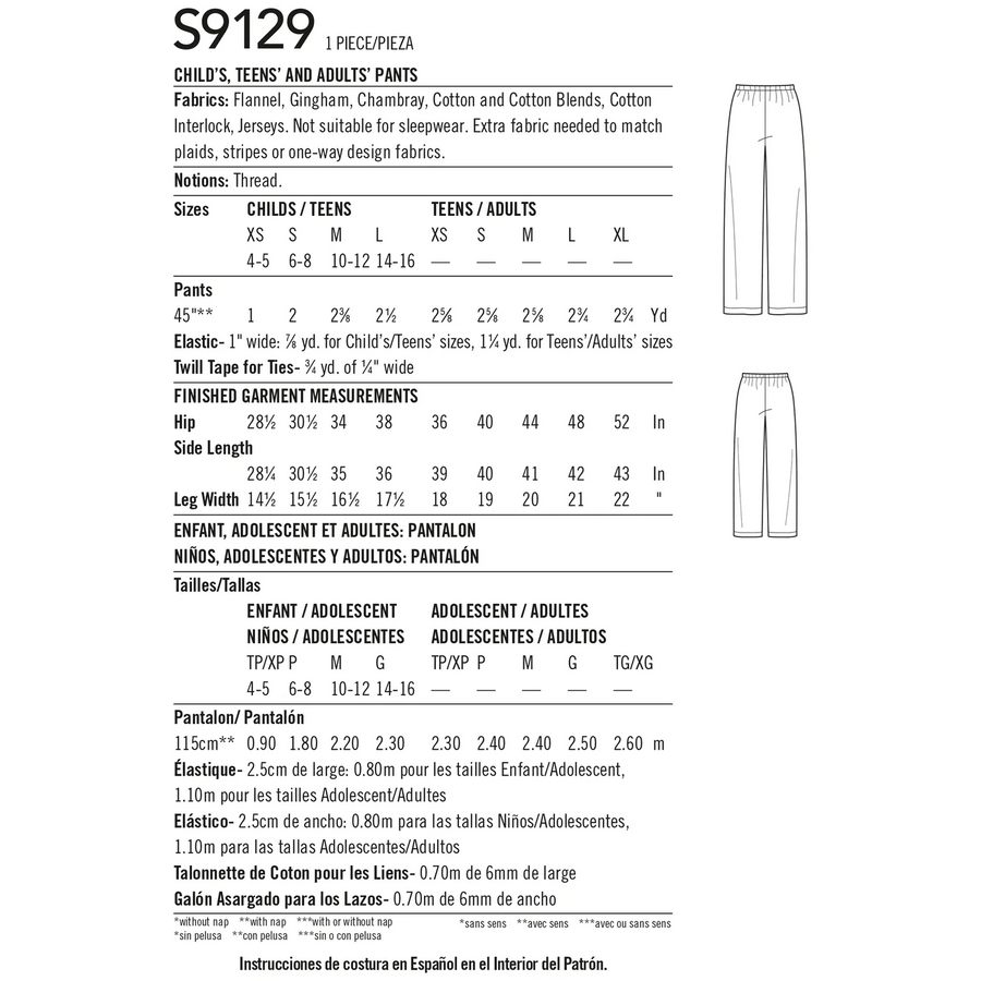 SIMPLICITY SEWING PATTERN S9129