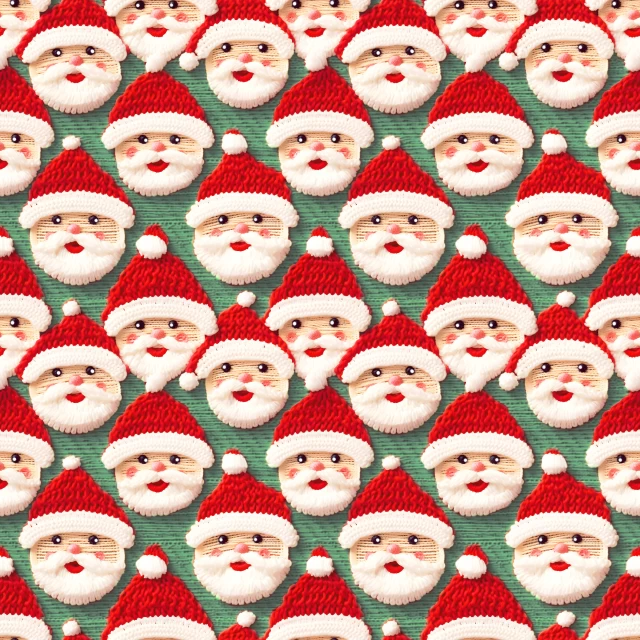 3D PRINT
SANTA CROCHET PRINT 
THE DRESSMAKER FABRICS 
DIGITAL PRINT 
CHRISTMAS FESTIVE 