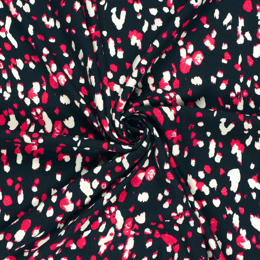 VISCOSE TWILL PRINTED DOTS RED PINK BLACK 
THE DRESSMAKER FABRICS 
DRESSMAKING 
FABRIC GODMOTHER - THE FABRIC BOUTIQUE 
SEW ME SUNSHINE 