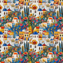 SANTORINI GREECE ISLAND 
100% FINE COTTON POPLIN  
FABRIC GODMOTHER 
THE DRESSMAKER FABRICS 
SEWING BEE 