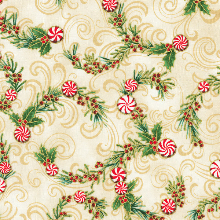 ROBERT KAUFMANN
HOLIDAY FLORISH PEPPERMINT TWIST 
QUILTING QUILTERS COTTON 
FESTIVE XMAS 
THE DRESSMAKER FABRICS 
