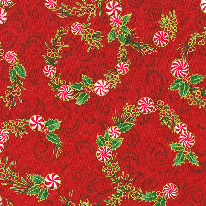 ROBERT KAUFMANN
HOLIDAY FLORISH PEPPERMINT TWIST 
QUILTING QUILTERS COTTON 
FESTIVE XMAS 
THE DRESSMAKER FABRICS 