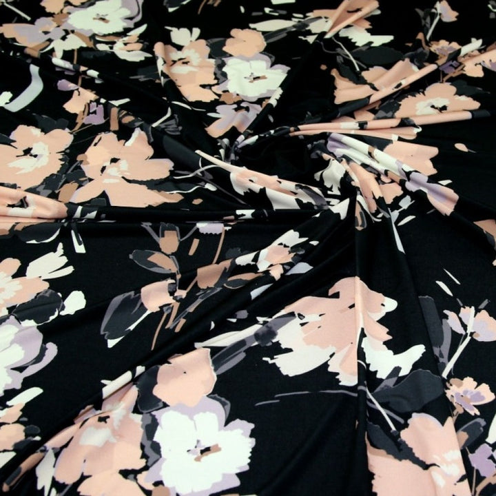 JOHN KALDOR,  PORTIA JERSEY 5599 NUDE ON BLACK  DRESSMAKING JERSEY  THE DRESSMAKER FABRICS 