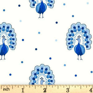 LIBERTY
PROUD PEACOCKS 
GARDEN PARTY 
100% PREMIUM COTTON 
LASENBY COTTON 
THE DRESSMAKER FABRICS 