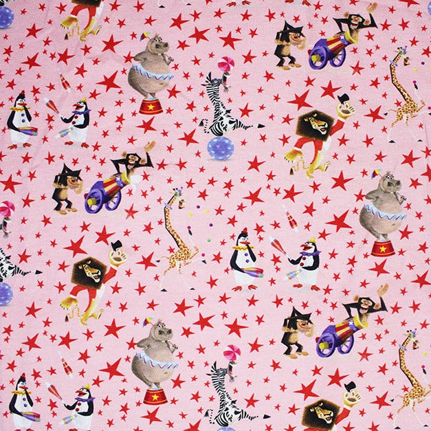 MADAGASCAR CIRCUS - PINK  LICENSED FABRIC  COTTON JERSEY 