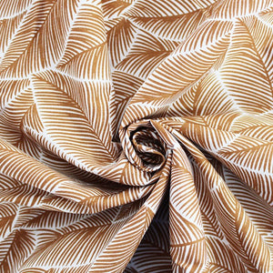 BANANA LEAF - RUST  COTTON POPLIN  THE DRESSMAKER FABRICS  SUMMER FABRIC  ECO 