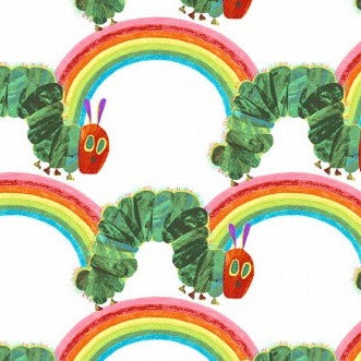 MAKOWER  THE VERY HUNGRY CATERPILLAR - RAINBOW  100% QUILTERS COTTON 115cm WIDE