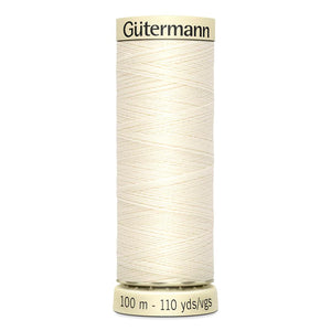 GUTERMANN SEW ALL THREAD 100m - SHADE 000 TO 209 (BLACK & WHITE)