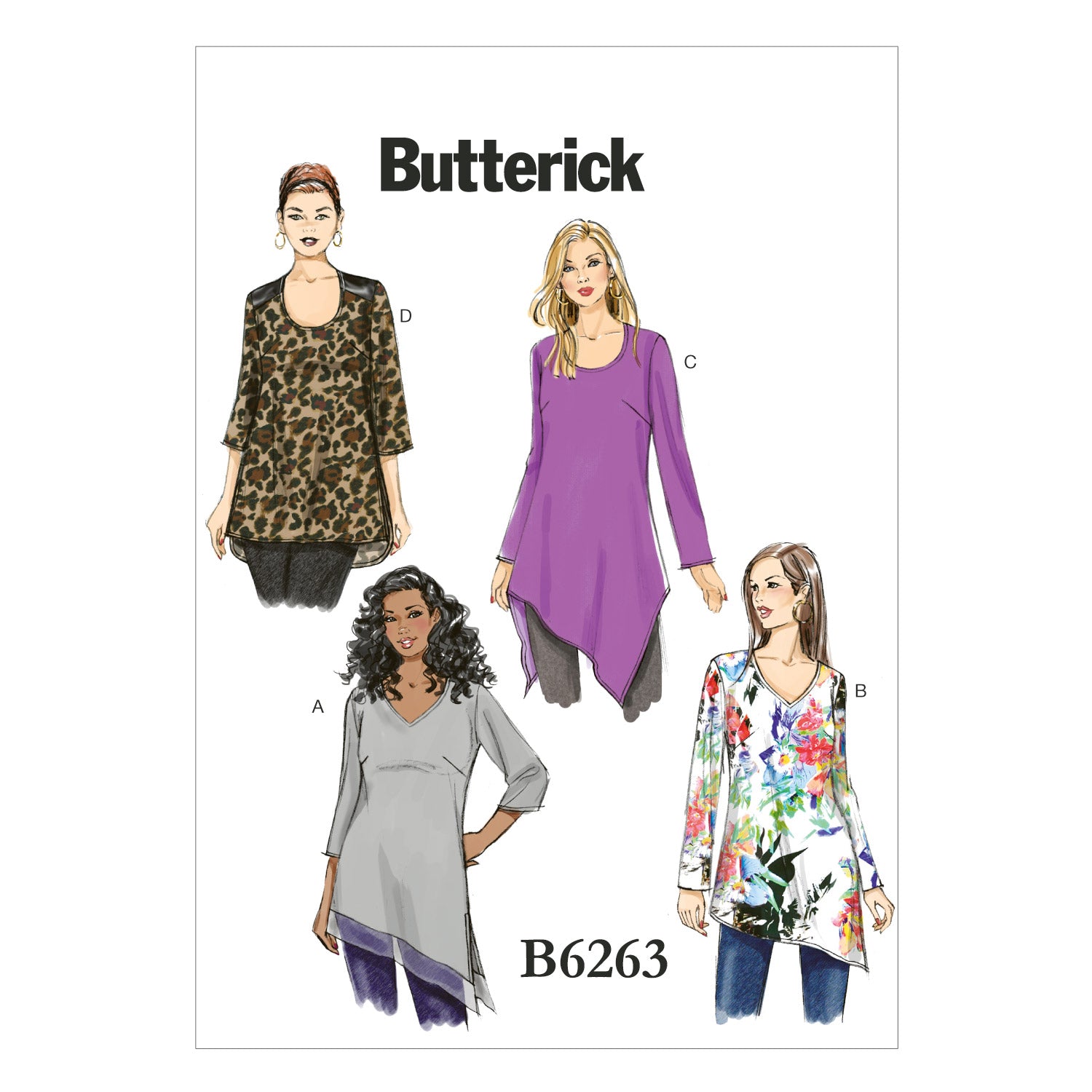 BUTTERICK SEWING PATTERN B6263 WOMENS TUNIC