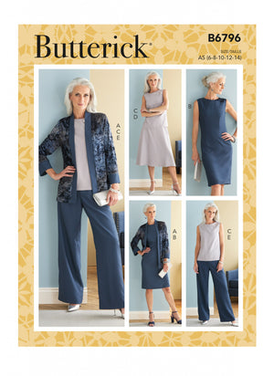 Butterick Sewing Pattern B6796 Misses' Jacket, Dress, Top, Skirt and Trousers