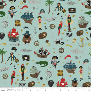 RILEY BLAKES PIRATES TALE - PIRATES - 100% QUILTERS COTTON