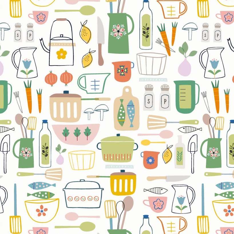 HOBBIES - COOKING - 100% COTTON - DASHWOOD STUDIO