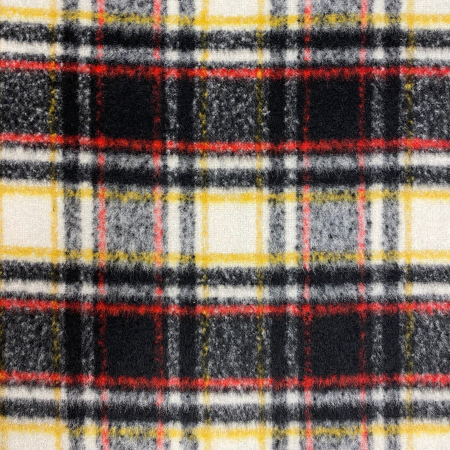 LARGE BRUSHED CHECK  KNITTED  70% POLY 30% WOOL 150cm WIDE 380 GSM