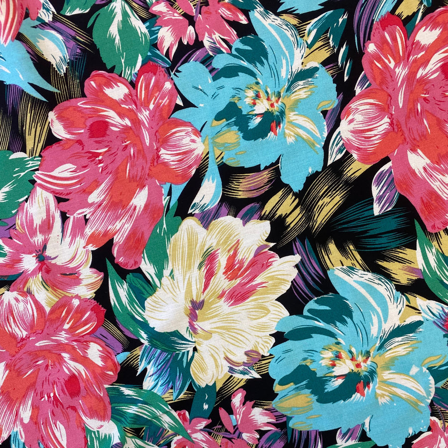 SPRING FLORAL  VISCOSE POPLIN  100% VISCOSE 150cm WIDE