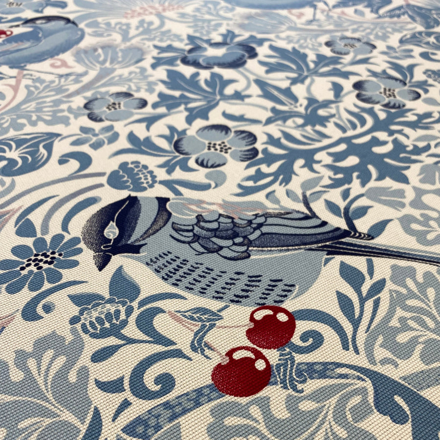 WILLIAM MORRIS CHERRY THIEF PRINT -  HEAVY COTTON - BLUE