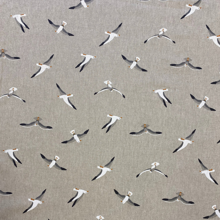 SEAGULLS PRINT, LINEN LOOK