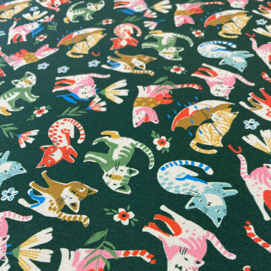 STOF OF DENMARK - ITS A CAT THING  AVALANA COTTON JERSEY  95% COTTON 5% ELASTANE  150cm WIDE