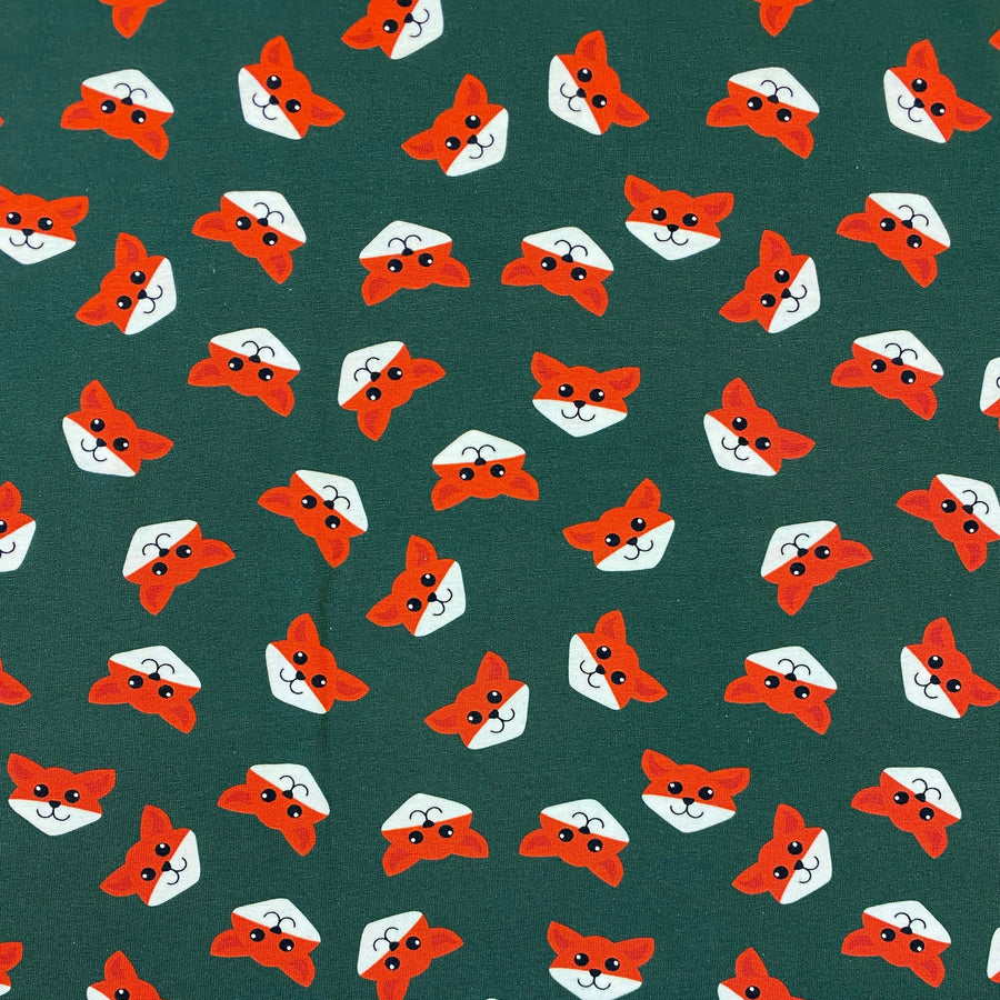 STOF OF DENMARK - FOR THE LOVE OF FOXES AVALANA COTTON JERSEY  95% COTTON 5% ELASTANE  150cm WIDE