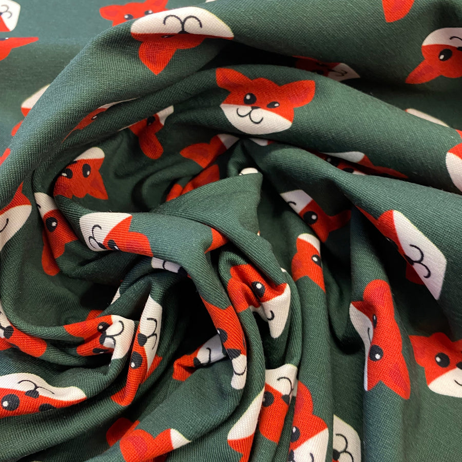 STOF OF DENMARK - FOR THE LOVE OF FOXES AVALANA COTTON JERSEY  95% COTTON 5% ELASTANE  150cm WIDE