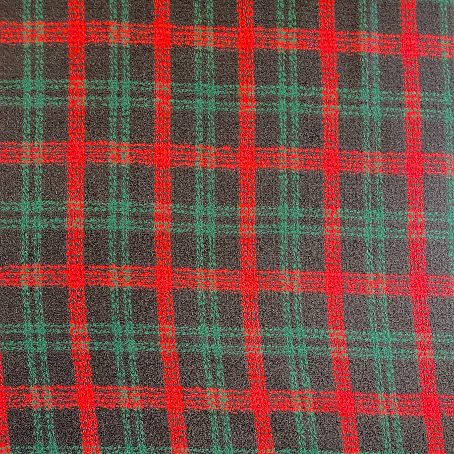 RED & GREEN CHECK - WOOL BLEND