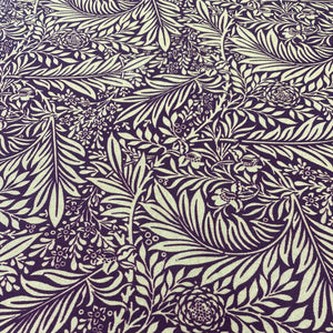 WILLIAM MORRIS LARKSPUR  DAMSON  100% COTTON 150cm WIDE