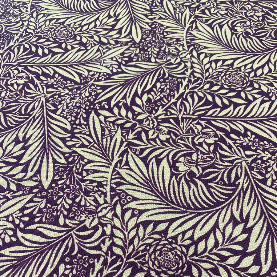 WILLIAM MORRIS LARKSPUR  DAMSON  100% COTTON 150cm WIDE