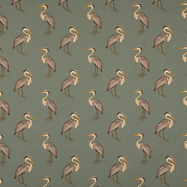 CLASSIC HERON DESIGN SOFT GREEN  LINEN LOOK  80% COTTON 20% POLY 150cm WIDE