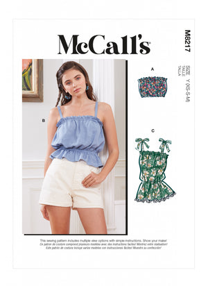 McCALLS SEWING PATTERN M8217 - MISSES TOPS