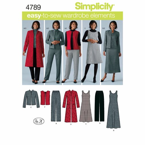 SIMPLICITY SEWING PATTERN S4789 - MISSES EASY TO SEW WARDROBE