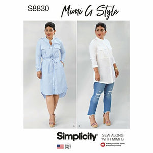 SIMPLICITY SEWING PATTERN S8830 - SHIRT DRESSES