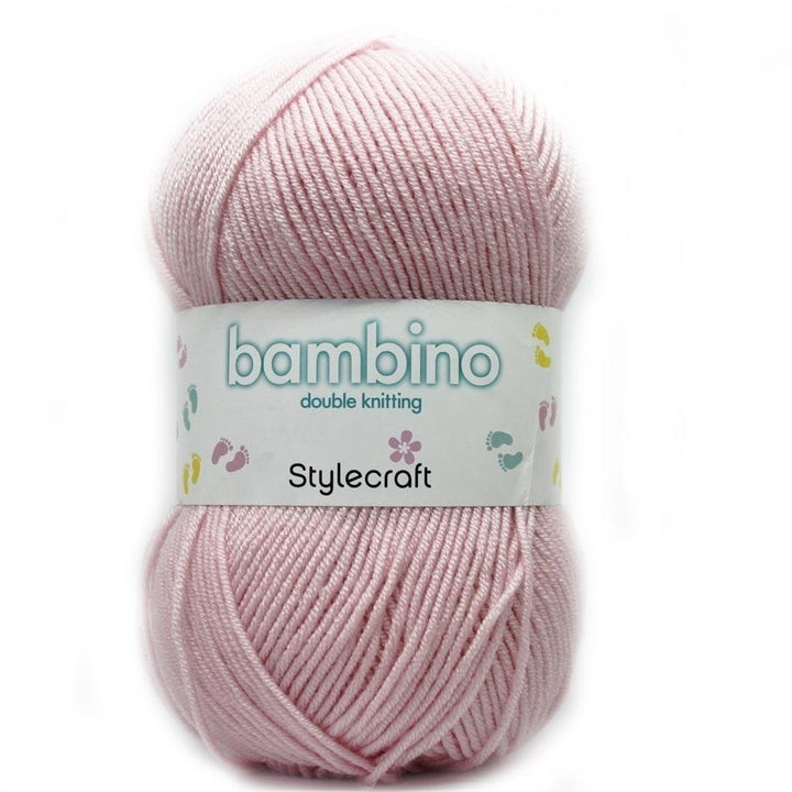 rand Stylecraft Yarn Bambino Dk Composition: 100% Acrylic Ball Weight: 100g Yardage/Meterage: 293yds/268m Needle Size: 4mm Tension: 22 stitches x 30 rows to 10cm square