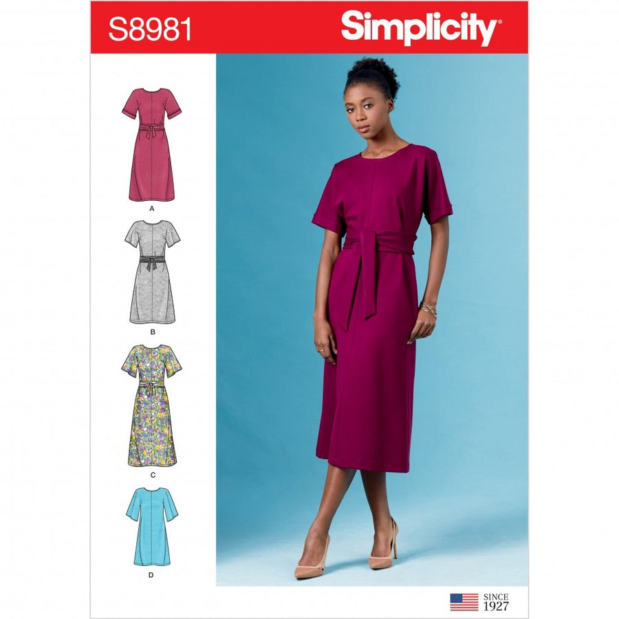 SIMPLICITY SEWING PATTERN S8981 - FRONT TIE DRESSES