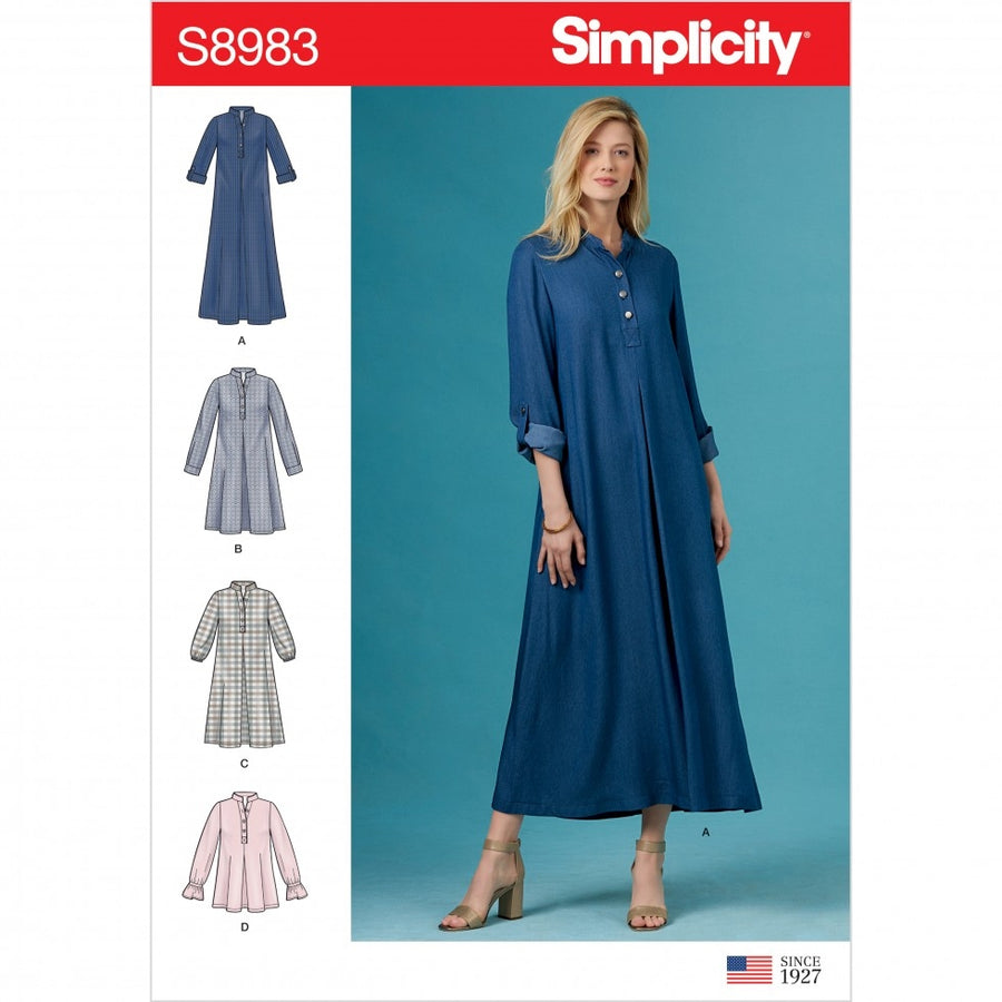 SIMPLICITY SEWING PATTERN S8983 - DRESSES WITH SLEEVE VARIATION